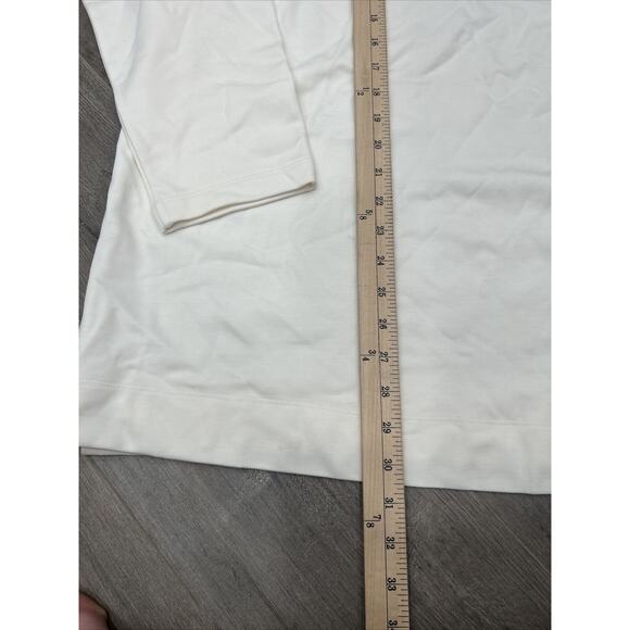 J Jill Wearever Collection 2X Cream Crew Neck 3/4 Sleeve V Neck Tunic Top NWT - Picture 7 of 9